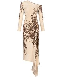 Silvia Tcherassi - Tahia Asymmetric Printed Crepe Midi Dress - Lyst
