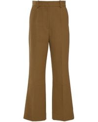 Victoria Beckham - Cropped Cotton Flare Pants - Lyst