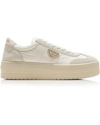 Prada - Downtown Platform Suede Sneakers - Lyst