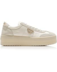 Prada - Downtown Platform Suede Sneakers - Lyst