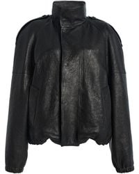 Saint Laurent - Collared Leather Jacket - Lyst