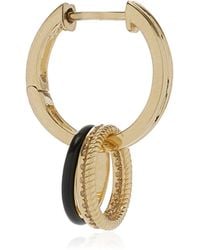 Yvonne Léon - Double Creole 9k Yellow Gold Diamond Bouy Single Earring - Lyst