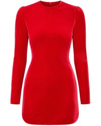 Alaïa - Cinched Velvet Mini Dress - Lyst