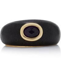 Eddie Borgo - Callie 12K-Plated Brass Ebony And Amethyst Ring - Lyst