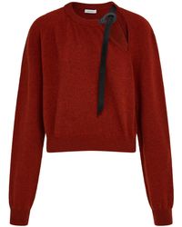 Ferragamo - Leather-Detailed Wool-Cashmere Sweater - Lyst