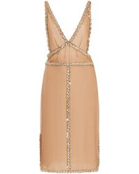 Miu Miu - Crystal-embellished Silk Chiffon Mini Dress - Lyst