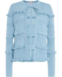Oscar de la Renta - Mixed-Stitch Silk-Cotton Cardigan - Lyst