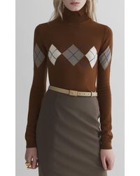 Mugler - Argyle Wool Top - Lyst