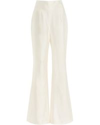 Galvan London - Sorrento Tailored Silk Taffeta Flared Pants - Lyst