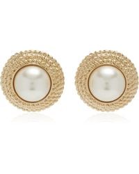 Ben-Amun - Exclusive 80s 24k White Gold-plated Pearl Earrings - Lyst