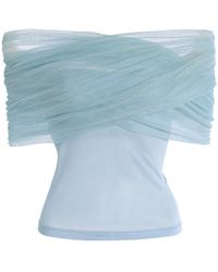 Christopher Esber - Crossed Stretch-Tulle Knit Top - Lyst