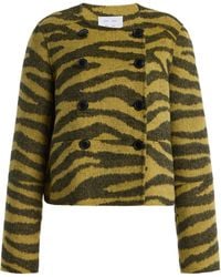 Proenza Schouler - Courtney Zebra Jacquard Wool-cashmere Blend Jacket - Lyst