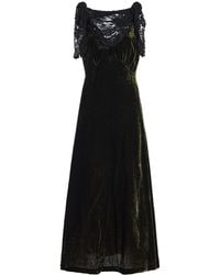 Sea - Norabelle Lace-Detailed Velvet Maxi Dress - Lyst