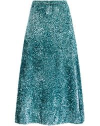 Zankov - Zander Metallic-Knit Midi Skirt - Lyst