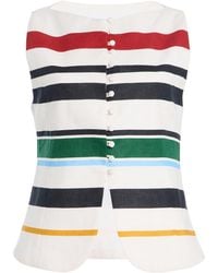 Cala De La Cruz - Exclusive Genova Striped Linen Top - Lyst