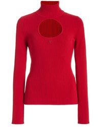 Courreges - Cutout Ribbed-knit Mock-neck Sweater - Lyst