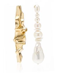 Completedworks - Crumple 14k Gold Vermeil, Pearl Earrings - Lyst
