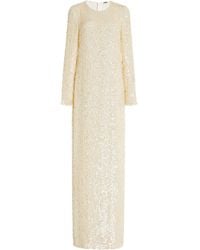 Adam Lippes - Jamis Mother-Of-Pearl Embellished Silk Gown - Lyst