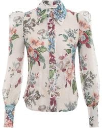 Zimmermann - Matchmaker Floral Linen-silk Shirt - Lyst