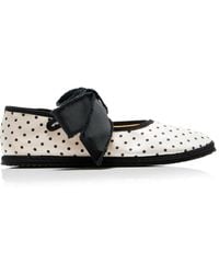Vibi Venezia - Exclusive Riviera Convertible Bow Polka-Dot Silk Mary Jane Flats - Lyst