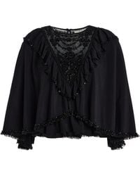 Sea - Shanna Beaded Crepe Capelet Top - Lyst