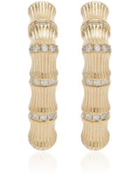 Yvonne Léon - Bamboo 9k Yellow Gold Diamond Earrings - Lyst