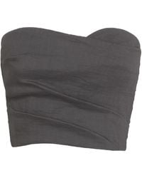 Cortana - Brenna Strapless Hemp-Blend Top - Lyst