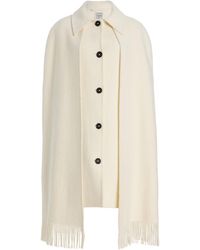 TOTEME - Fringed Wool-Blend Cape Coat - Lyst