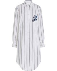 Thom Browne - Embroidered Cotton Midi Shirt Dress - Lyst