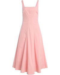 STAUD - Willow Stretch-Cotton Midi Dress - Lyst