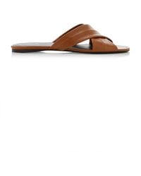 KHAITE - Liria Leather Flat Sandals - Lyst
