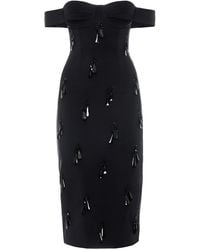 DES_PHEMMES - Bead-Embellished Off-The-Shoulder Midi Dress - Lyst