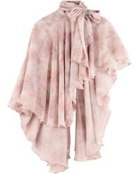 ARAKII - Exclusive Flowy Ruffled Silk Cape - Lyst