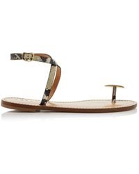 Amanu - The Kigali Python-Effect Leather Sandals - Lyst