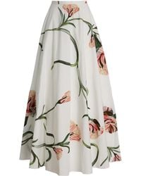 Giambattista Valli - Printed Cotton Poplin Maxi Skirt - Lyst