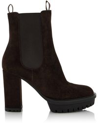 Gianvito Rossi - Barry Suede Leather Boots - Lyst