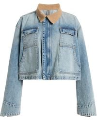 SLVRLAKE Denim - Conner Cropped Denim Worker Jacket - Lyst