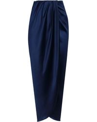 ANDRES OTALORA - Memorias Draped Satin Midi Skirt - Lyst