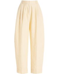 Posse - Rio Pleated Linen Tapered Pants - Lyst