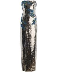 Monique Lhuillier - Strapless Sequined Gown - Lyst