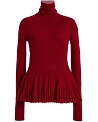 Ashlyn - Merritt Turtleneck Wool-Silk Top - Lyst