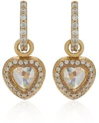 Anabela Chan - Heart 9K And Rhodium Vermeil Diamond Hoop Earrings - Lyst
