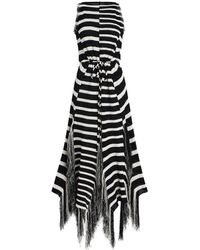 Proenza Schouler - Yves Striped Fringed Cotton Knit Maxi Dress - Lyst