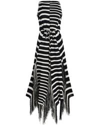 Proenza Schouler - Yves Striped Fringed Cotton Knit Maxi Dress - Lyst