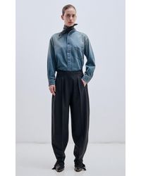 DARKPARK - Meg Cotton-Tencel Denim Shirt With Detachable Plonge Leather Foulard - Lyst