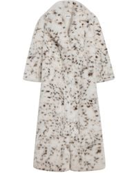 Apparis - Gabrielle Snow Leopard Faux Fur Spotted Maxi Coat - Lyst