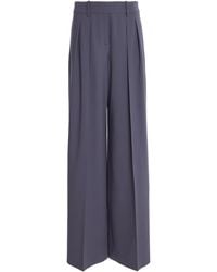 Michael Kors - Pleated Stretch-Wool Wide-Leg Pants - Lyst