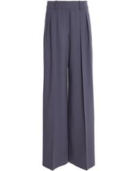 Michael Kors - Pleated Stretch-Wool Wide-Leg Pants - Lyst
