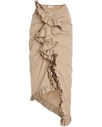 Dries Van Noten - Sina Frilled Cotton-Poplin Midi Skirt - Lyst