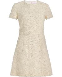 Carolina Herrera - Embellished Wool Mini Dress - Lyst